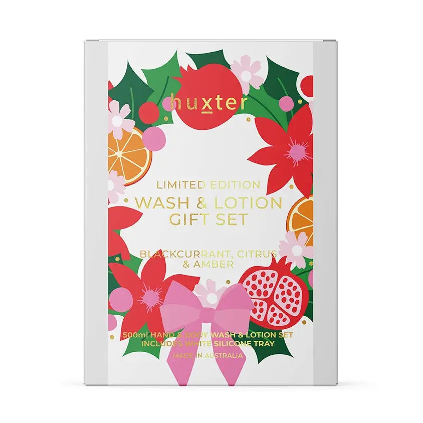 Huxter | Limited Xmas Edition Wash &amp; Lotion Gift Set - Blackcurrant, Citrus &amp; Amber