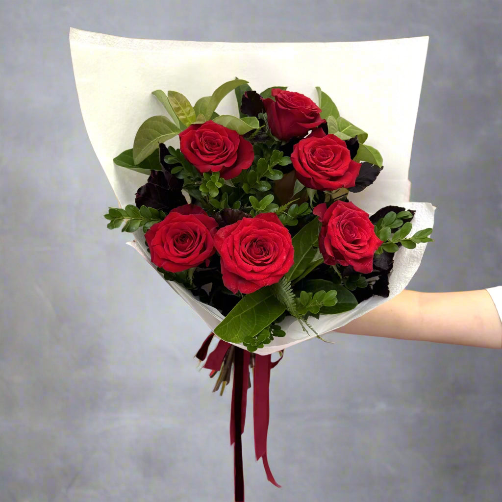 Love Story | Half Dozen  Red Rose Bouquet