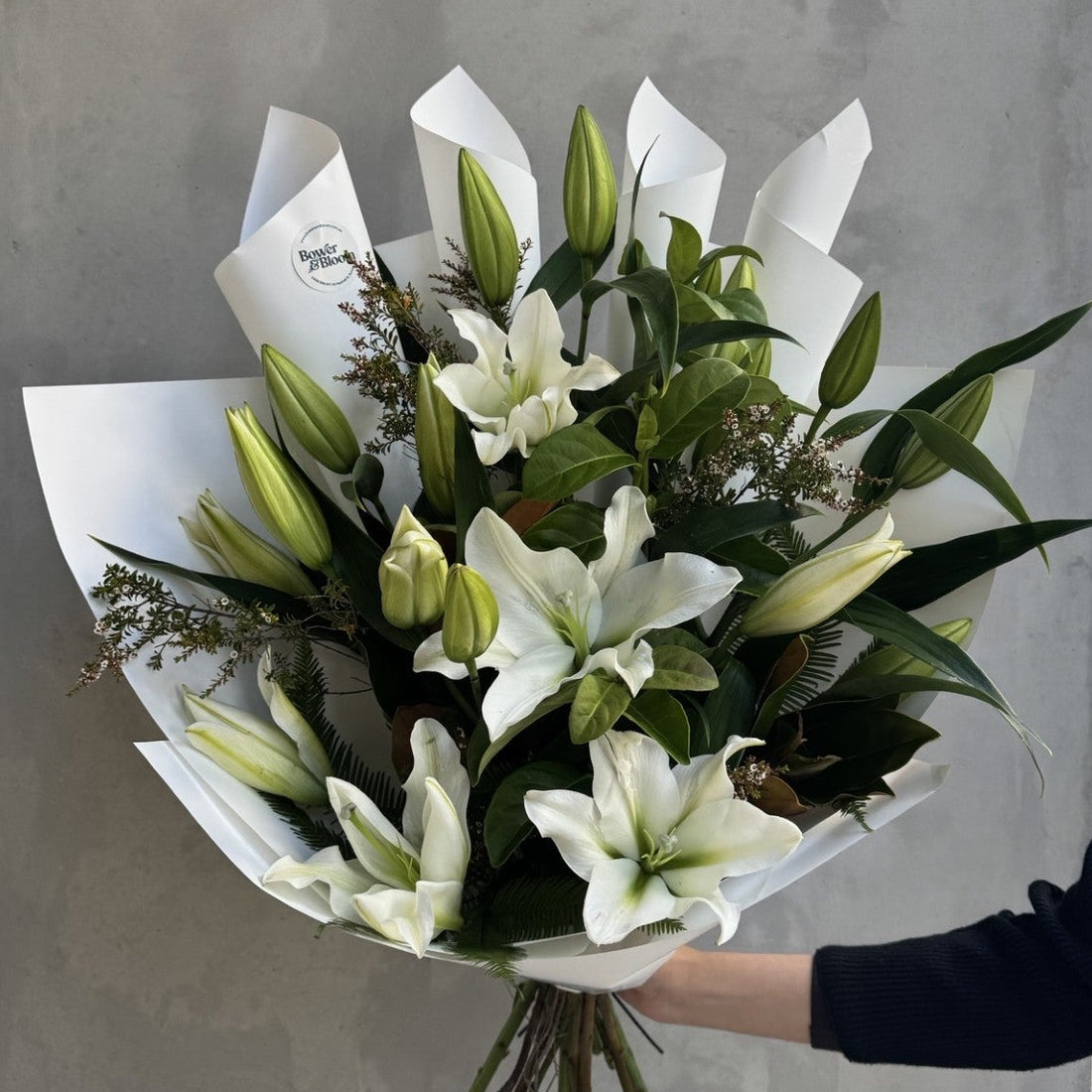 Oriental Lilies En Masse | White Bouquet