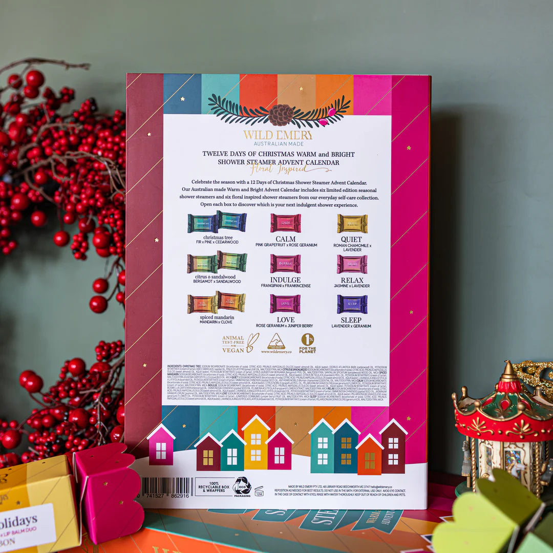 Wild Emery | 12 Days of Christmas Shower Steamer Set WARM &amp; BRIGHT